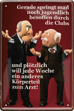 Blechschild 20x30 Muppets Waldorf & Statler meine Körperteile wollen zum Arzt