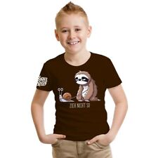 Kinder T-Shirt Zieh nicht so Größe 86 - 164 Mädchen Jungen chillen faultier