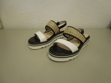 Gadea by Lodi Leder Sandalen NEW LIGHT schwarz-weiß-beige Gr.37 NEU