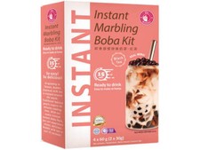 O's Bubble Instant Boba Tee Kit Schwarzer Tee (4x 60g) | Tapiokaperlen Strohhalm