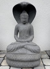 BUDDHA STEINGUSS MIT COBRA Feine Qualität Sehr Schönes Gesicht. Anmutig ! OM