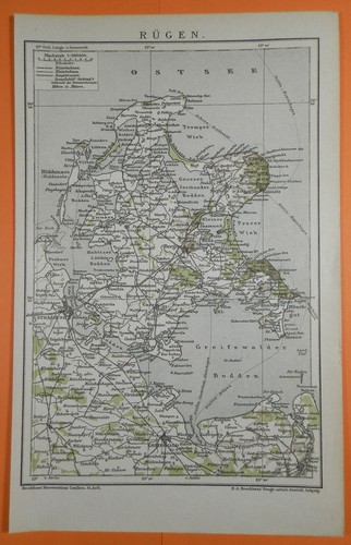 Rügen historische landkarte - historische,