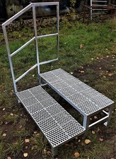 2 Stufen Stahltreppe Außentreppe Freistehend verzinkt Breite 60-120 Höhe 30-44cm