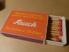 1 Streichholzschachtel - Fauch - "für Kohle- und Ölöfen" - antik  