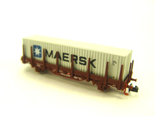 Kbgs Rungenwagen  MAERSK Container  - Hobbytrain Spur N - Wagen 23005-8  #E gebr
