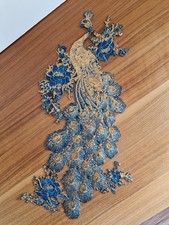 Bügelbild Pfau mit Pailletten