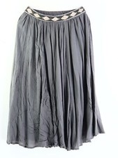 Rock mit Gummizug Gr. M Grau Damen Midi-Skirt Freizeitrock RPW