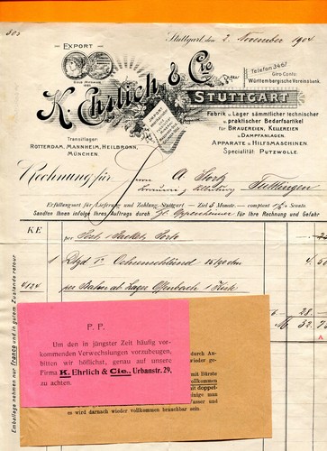 Rechnung 1904 ehrlich - rechnung,
