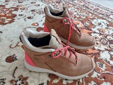 Ecco Gr. 36,5 Damen Stiefel Stiefeletten Boots Herbst/Winter Leder Hellraun TOP