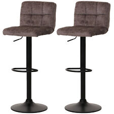 2er-Set Barhocker HWC-G87, Barstuhl, höhenverstellbar, Stoff Chenille (465g/m²)