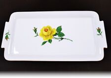 Meissen große Königskuchenplatte / Kuchen Platte, Dekor: gelbe Rose Goldrand TOP