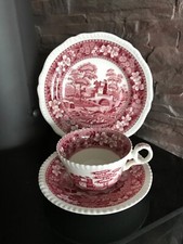 Copeland Spode Pink Tower Alte Serie 3 tlg Set Gedeck