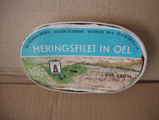 Alte leere Fischdose, Heringfilet in Oel, VEB Fischwerk Sassnitz, DDR, 24.11.71
