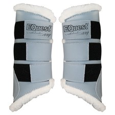EQuest Softgamasche für Pferde, 2er Set - Grau/Weiß, XL  Gamaschen Pferd
