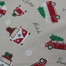 Canvasstoff VW Bus Weihnachten 100x140 cm Stoff Dekostoff Baumwollstoff 