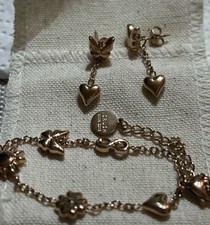 Schmuckset Ohringe 2 In 1 u. Armband Mit Schmetterling, Herz Und Infinity Icrush