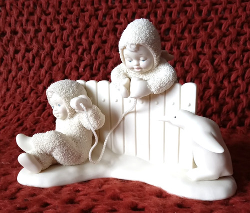 Snow babies figur burning up - snow,