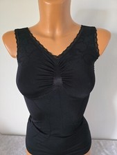 Schlankstütz Shapewear Top, PU-UBF-Raffung, Zaubertaille - Schwarz Gr. L - 42 44