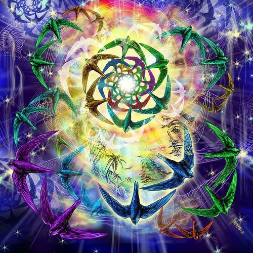 Backdrop psychedelisch - uv,