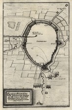 Paderborn Befestigungsgrundriß Original Kupferstich Merian 1647