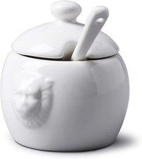 Löwenkopf Porzellan Senftopf