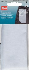 Hosentaschen ganz CO (zum Einnähen) 16 x 30 cm weiß, Packung mit 2St, 967131, Pr