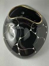 Alte 1950er 1960er Wandvase Design schwarz weiß gold Interessant Sammlerstück