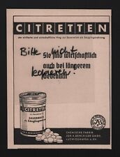LUDWIGSHAFEN, Werbung 1939, Joh. A. Benckiser GmbH Chemische Fabrik Citretten