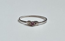 925 Sterling Silber Ring Vintage Solitär Rosa / Pink Stein RW Gr. 57 