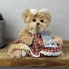 Bukowski Bären - rot/weiß kariertes Kleid - kleine Beanie Barbara Bukowski hellbraun Bär 