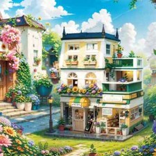 998PCS Kreative Stadt Blume Haus Bausteine Anlage Villa Modell Ziegel Desktop