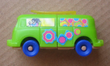 Ü-Ei - " Transportfahrzeuge " Bus grün mit Blumen und Surfbrett VW Bus