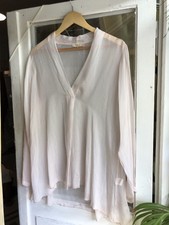 Romantische leichte Seidenbluse In L rosa Neu