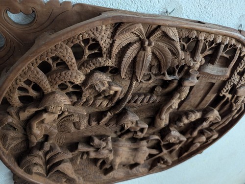 Deep relief carved holzbild - relief,