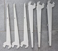 Winkelkonsolen Tegometall Glasboden Holzboden T37cm Täger Konsolenpaar hellgrau