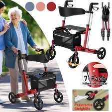 Leichter Reiserollator Mobilität Rollator mit Sitz Klappbar Gehhilfe Gehwagen