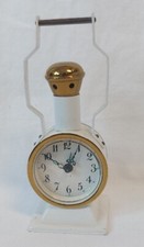Wecker Uhr Vintage Regaluhr Deco-Uhr Clock Metall Weißgold