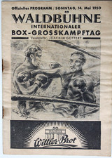 35497 Programm Heft Boxen Berlin 14.5.50 Großkampftag Ringrichter Max Schmeling