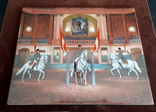 XXL Porzellanbild Porzellanfliese Gemälde Span. Hofreitschule Wien Fliese 33cm