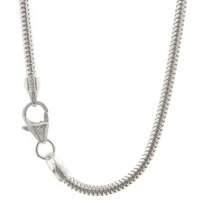 Silberkette Schlangenkette Damen 925er Silber massiv rhodiniert 1,9mm  40cm-80cm