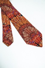 EDSON Designer Krawatte Tie 100% Seide Silk Vintage Retro 80er  Abstrakt Muster