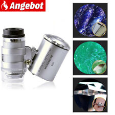 60 Fach Lupe Mikroskop Taschenmikroskop Taschenlupe Juwelierlupe Schmuck mit LED