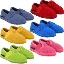 Haflinger Kinder Hausschuh Slipper Joschi 621002 Schurwolle unifarben Gr.25-42