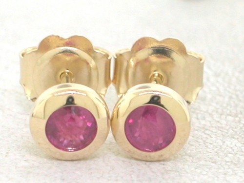 Rubin ohrstecker 585 - ohrstecker, gelbgold