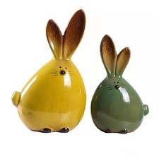 3X(Keramik-Kaninchenfigur