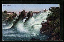 Ansichtskarte Schaffhausen, Blick zum Rheinfall, Wasserfall 1929 