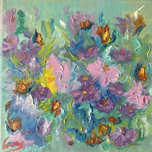 ölbild gemälde blumen - gemälde,