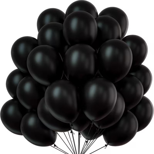 50x luftballons schwarz - schwarz, 25