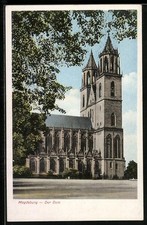 Ansichtskarte Magdeburg, Partie am Dom 