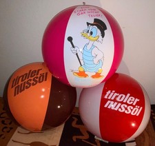 3 Wasserball Tiroler Nussöl GEDEHNT Donald Duck aufblasbar inflatable Beach Ball
